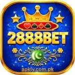 2888Bet Game logo APK download Pakistan blue icon with crown and stars