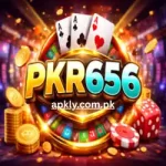 PKR656 game featured image with casino elements, coins, cards, and colorful gaming background